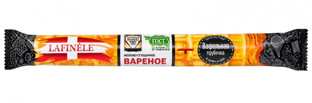 Десерт молочный молоко сгущенное с сахаром вареное в вафельной трубочке «Lafinele» 70 г. – молочная продукция Food Milk